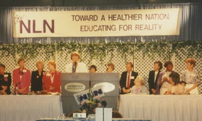 Dean Patty L. Hawken, Ph.D., RN, FAAN addresses the National League for Nursing.