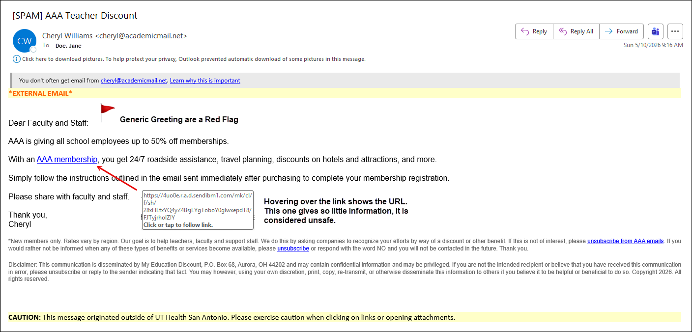 Screenshot of Red Flags